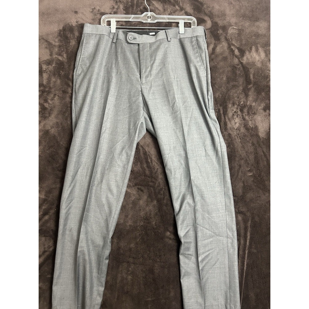 Men's BARONI Super 150'S Wool Dress Pants Size 36R Gray